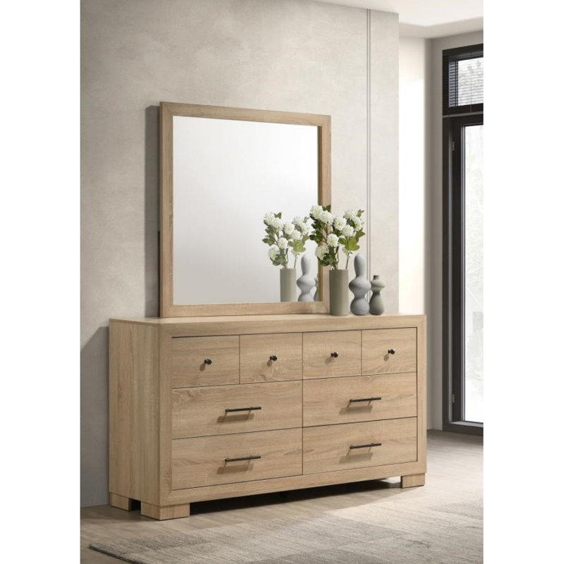 Commode 6 tiroirs avec miroir Poole