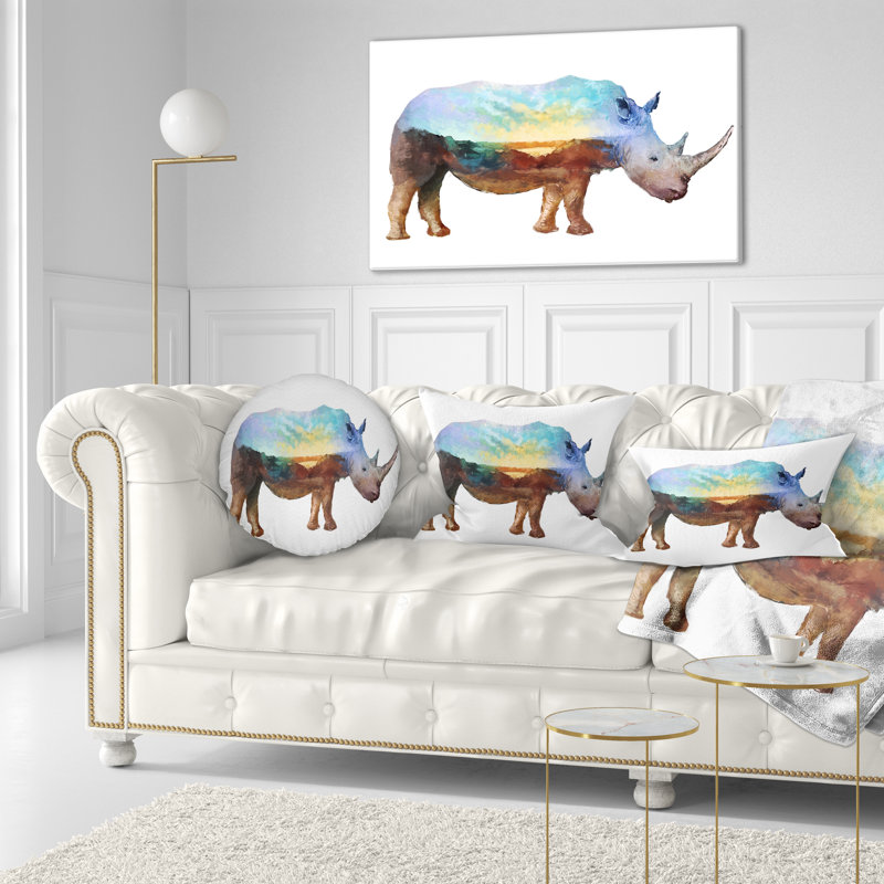 Coussin lombaire à exposition double animal rhino