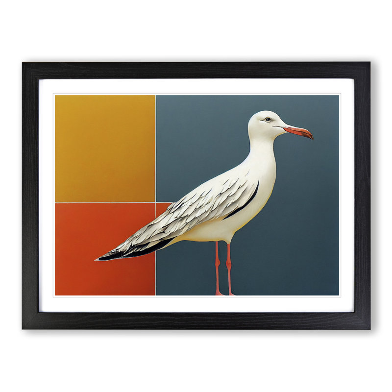 Seagull - Framed Print, Black Framed, 25cm H x 34cm W