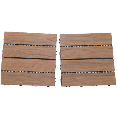 12'' L x 12'' W Wood Interlocking Deck Tile