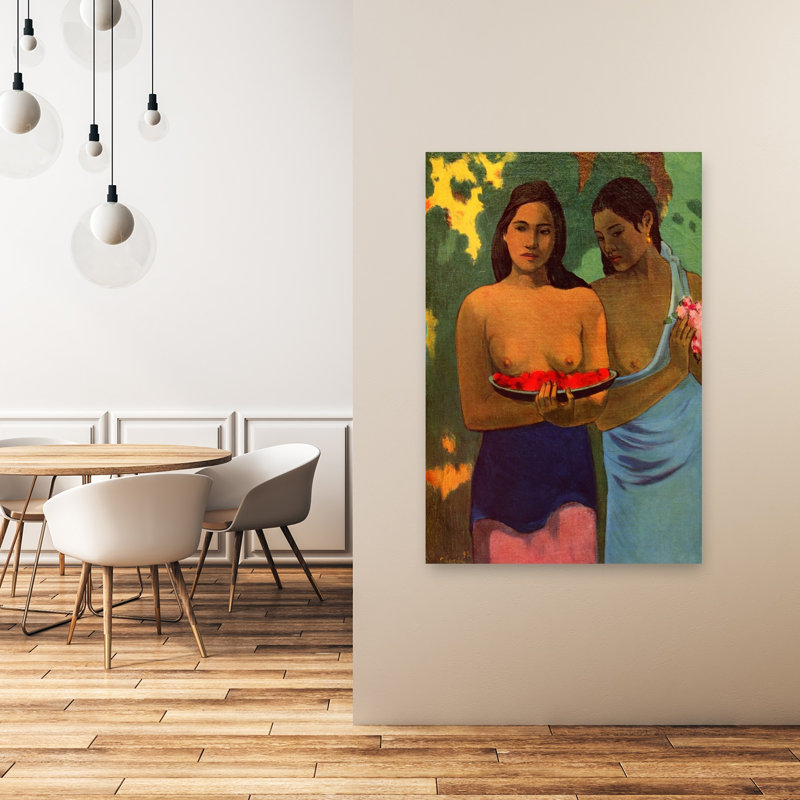 «Deux Thaitiennes Classic Contemporary Spring», reproduction d'art murale, 48" H x 32" W