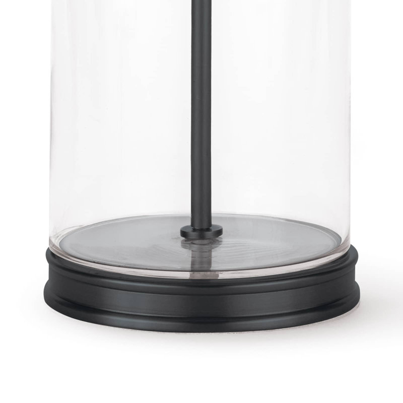 Oil Rubbed Bronze Glass Table Lamp with Linen Shade