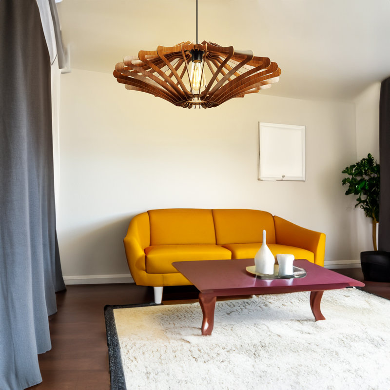 Jivko Chandelier, Walnut, 7.5" H x 18.5" W x 18.5" D