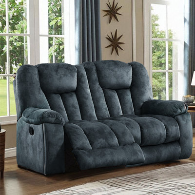Causeuse inclinable en microfibre manuelle moderne surdimensionnée de 63,8 po et 2 porte-gobelets Quiteris