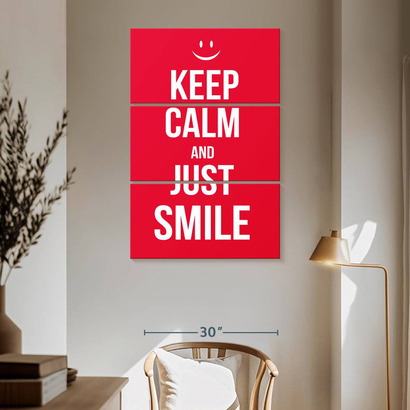 Tergel Keep Calm And Just Smile, H 65 po x l 42 po