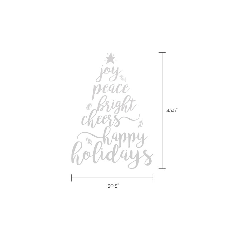 Adhésif décoratif arbre de Noël joyeux, Brun