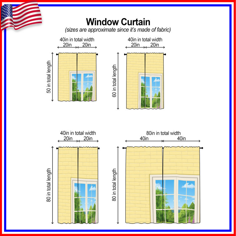 Rideaux de fenêtre Brick Wall, 80 po x 52 po - 2 panneaux, Sheer