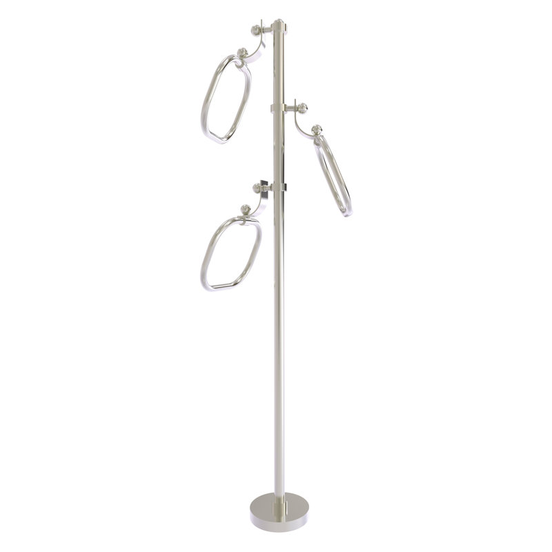 Porte-serviettes sur pied Gober, Nickel satiné