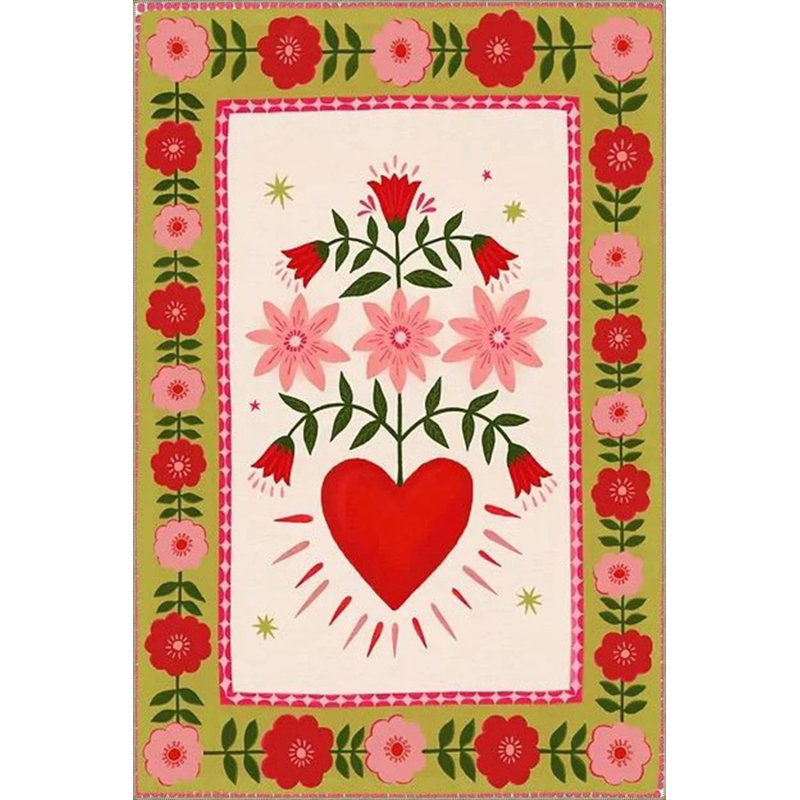 Tapis de sol tissé à motif géométrique, Rectangle 2 pi 4 po x 4 pi