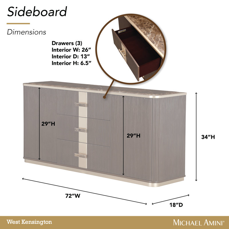 West Kensington Sideboard - Sea Salt Caramel, Brown