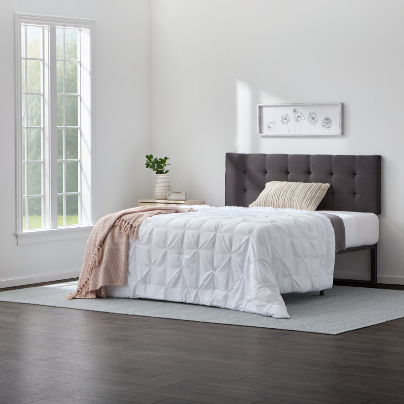 Tête de lit tapissier Aijha, Gris anthracite texturé, Grand