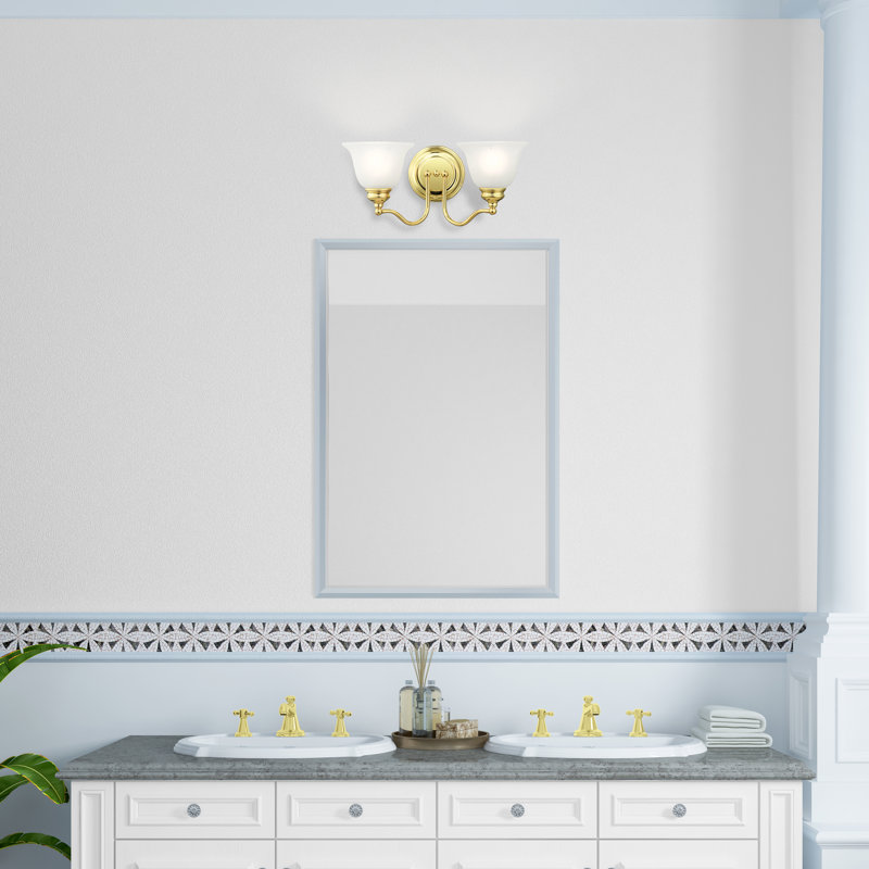 Éclairage de salle de bain à intensité variable 2 lumières Becky, Laiton poli