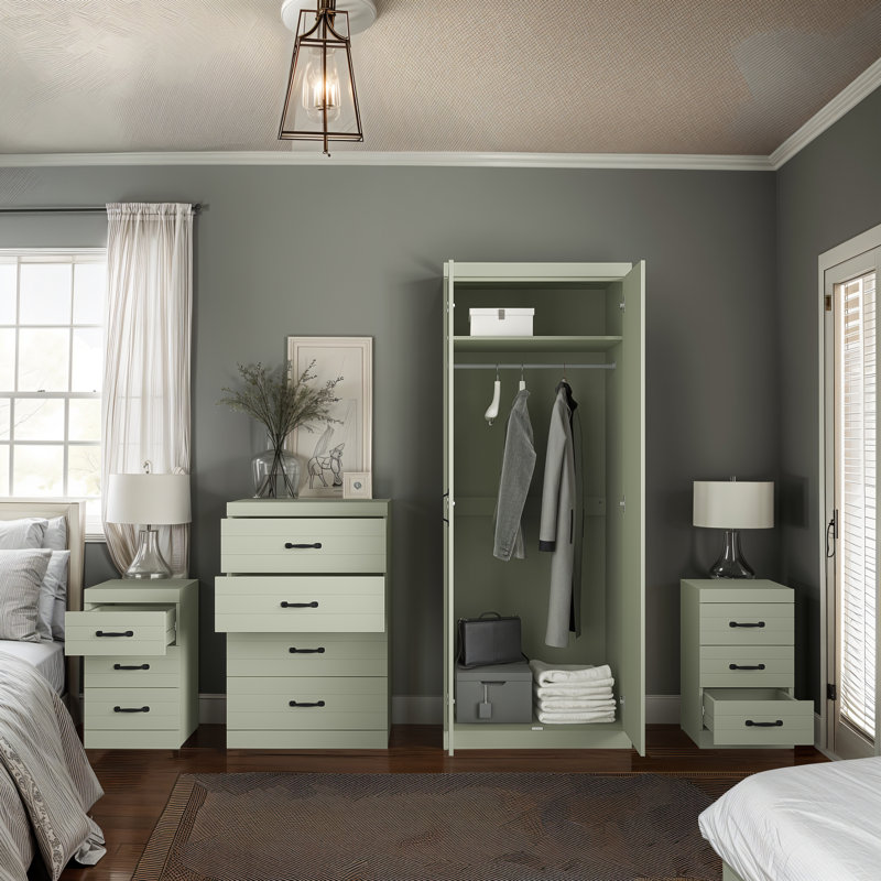 17 Stories 4 Piece Bedroom Set, Sage Green