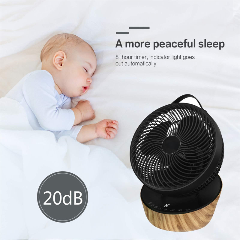 Desk Fan Quiet Air Circulator With DC Motoideal For Bedroom, Home, Office
