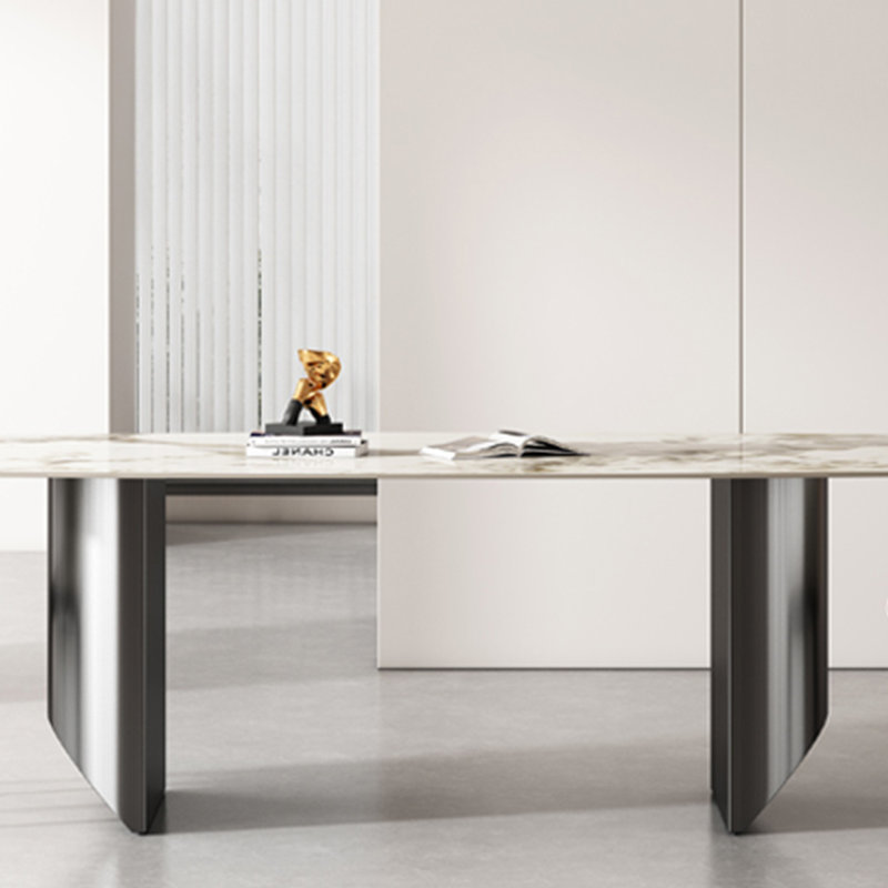 Emaje Light luxury modern simple dining table, 29.5"H x 78.7"L x 35.4"W