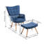 Bridgman Upholstered Armchair with Footstool-321876102