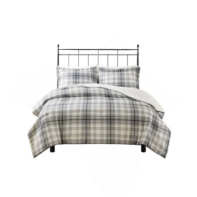 King/Cal King Faux Wool To Faux Fur Down Alternative Comforter Set, Cozy And Warm For Year-Round Use