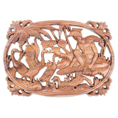 Handmade Boho Landscape & Nature Solid Wood Wall Decor