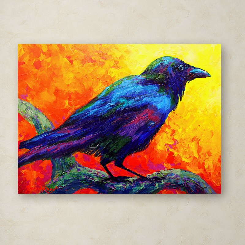 'Raven 1' Print on Wrapped Canvas, 14" H x 19" W