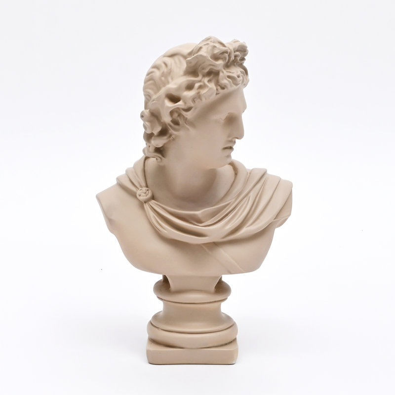 Beige Greco-Roman Classical Bust Sculpture – Resin Decorative Accent (30 cm) 