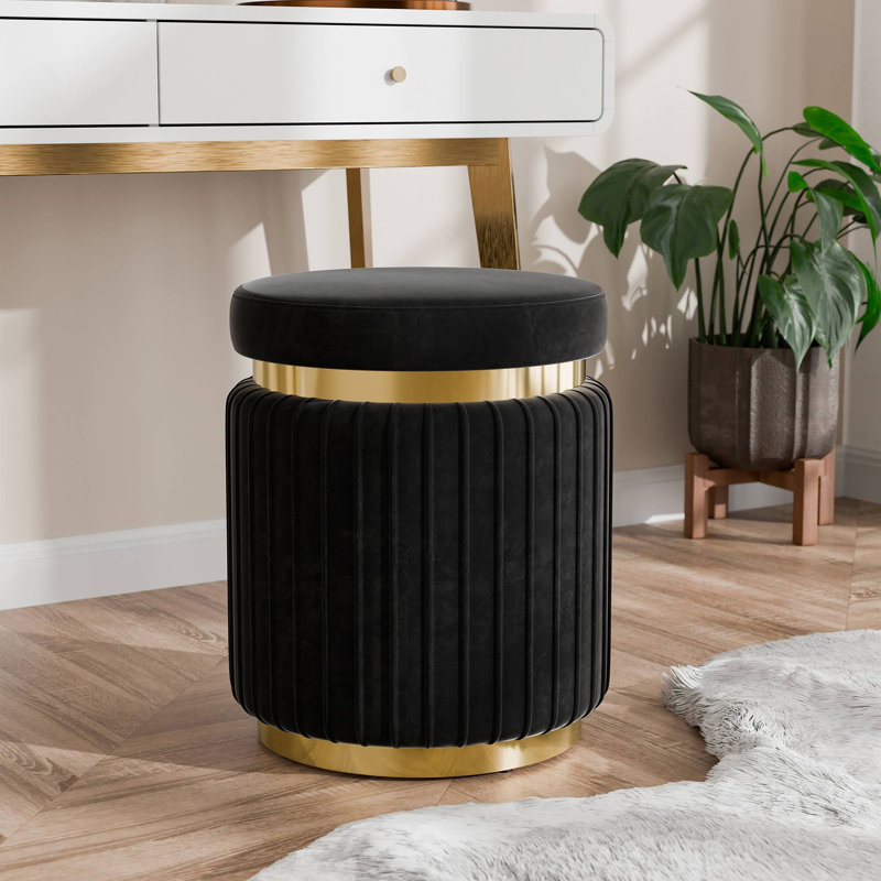 Tabouret l 15,4 po contemporain, noir, Noir