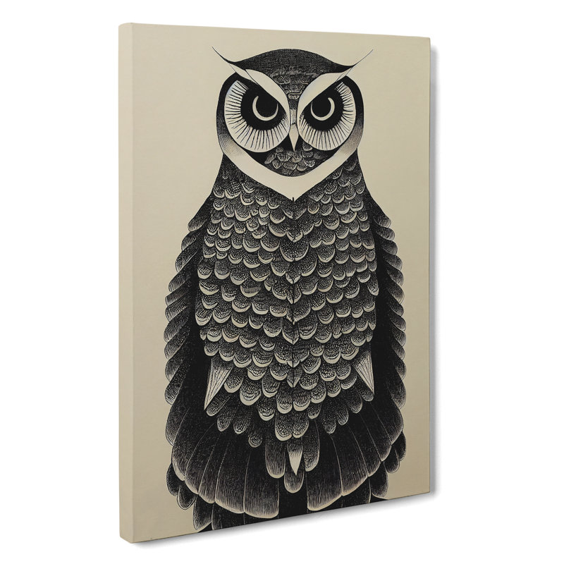 A Fierce Owl - Wrapped Canvas, 60cm H x 40cm W x 3cm D