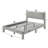 1Pc Contemporary Plush Upholstered Headboard Ribbed Texture Low-Profile Frame Unobtrusive Legs Queen Platform Bed Light Gray Bedroom Furniture-114018799-114018796