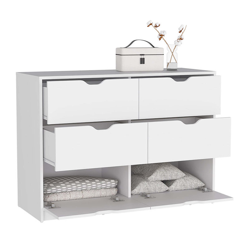 Commode 6 tiroirs Brookside, Blanc