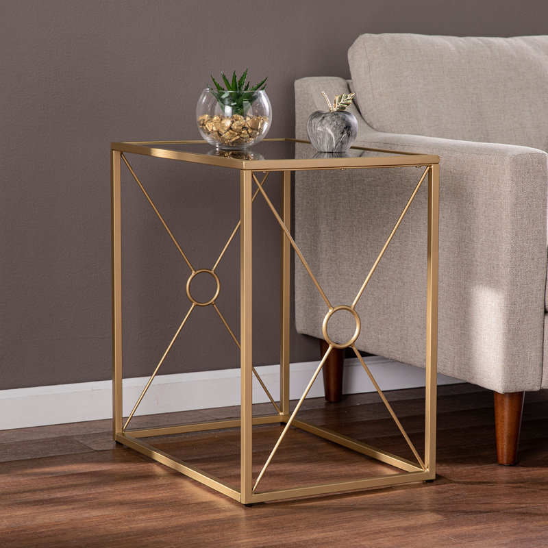 Table de bout à dessus miroir Larden