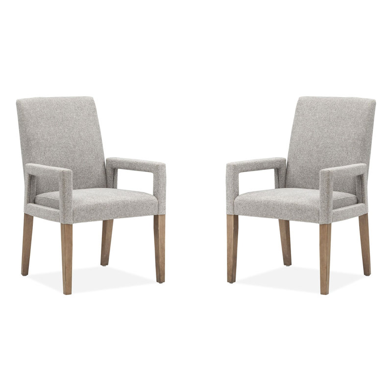 Chaise avec accoudoirs de salle à manger Risette, Gris