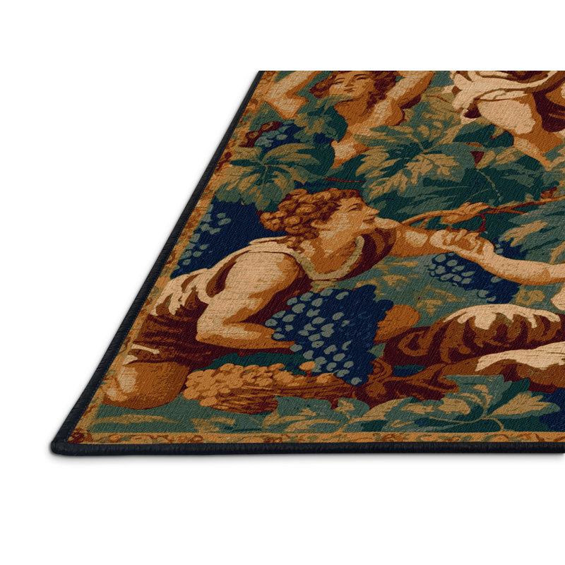 Tapis brun français lavable à la machine, Rectangulaire 8 pi x 12 pi