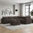 Corduroy Modular L - Shaped Sectional Sofa With Removable Ottoman-279045609