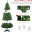 Arbre de Noël artificiel 6 pi avec 584 branches, 212 lumières DEL, ouverture automatique, flamme, facile à assembler, arbre Merry H 70,75 po, retardateur, assemblage simple, festif