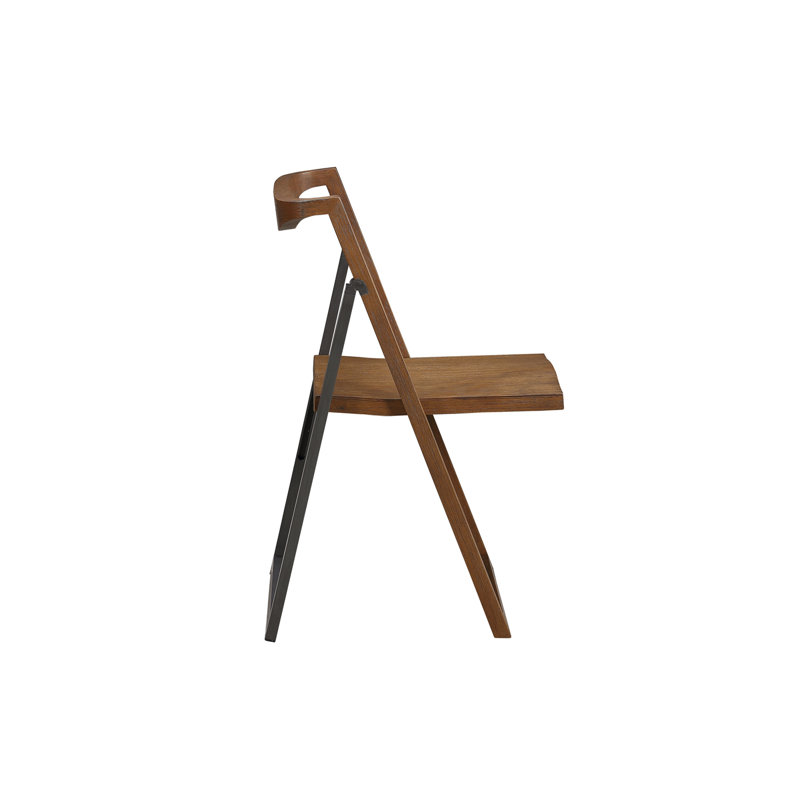 Sydney Chestnut Wire-Brush Finish Folding Chairs, Set of 2