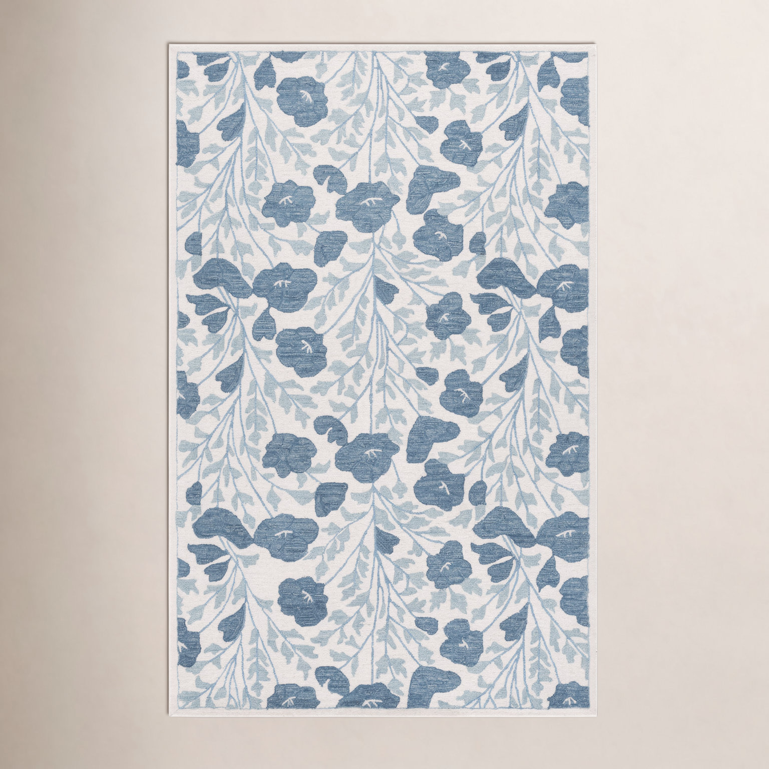 Hand-Tufted Wool Floral Rug, Rectangle 6' x 9'