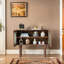 Armoire décorative à dessus large avec incrustations en verre