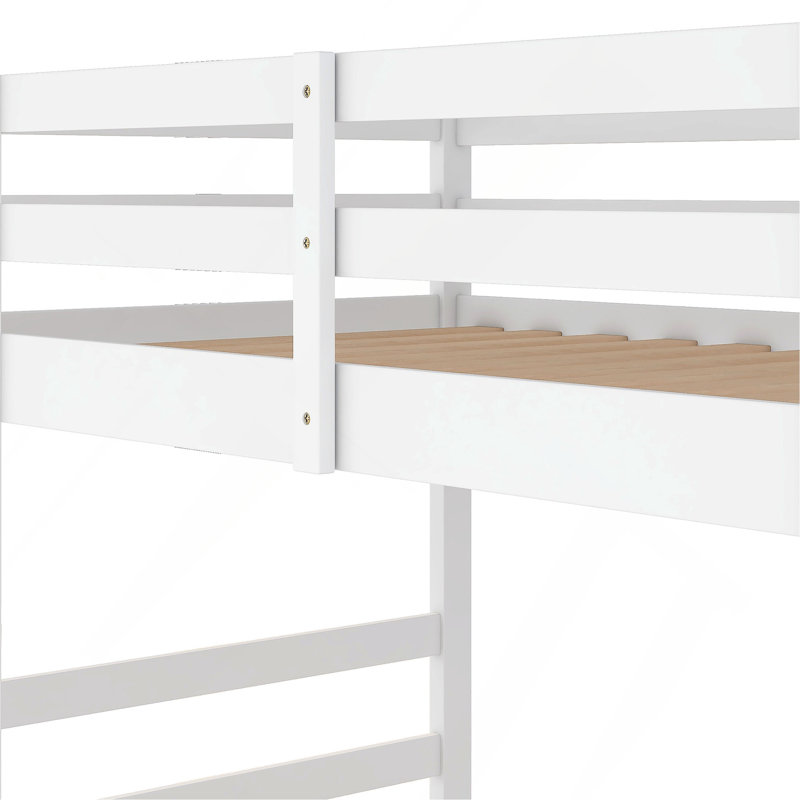Over Bunk Bed With Ladder, White