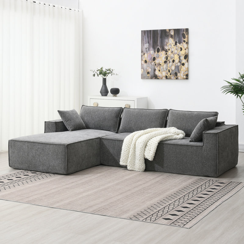 Canapé moderne - ensemble 9587G, Gris chenille