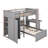 Kids Twin Loft Bed with Drawers-728884238