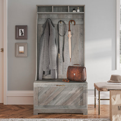Etsuo Hall Tree 31.61'' Wide with Bench and Shoe Storage