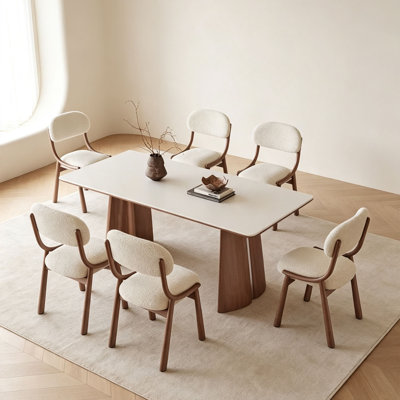 Table en pierre blanche frittée