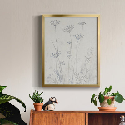 Neutre Queen Anne's Lace II - toile avec cadre de qualité supérieure - prête à être accrochée