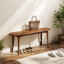 Bancs minimalistes en bois massif avec un design incurvé pour le hall d'entrée et le salon-2051151805-1963002110
