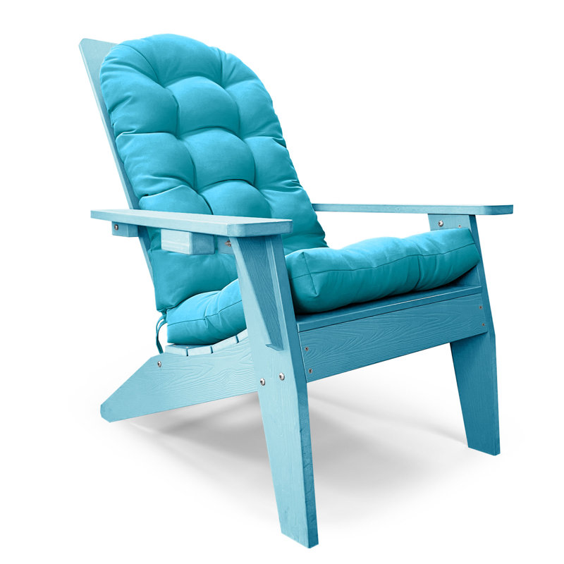 Kalamazoo Folding Adirondack Chair with Chair Cushion, Blue