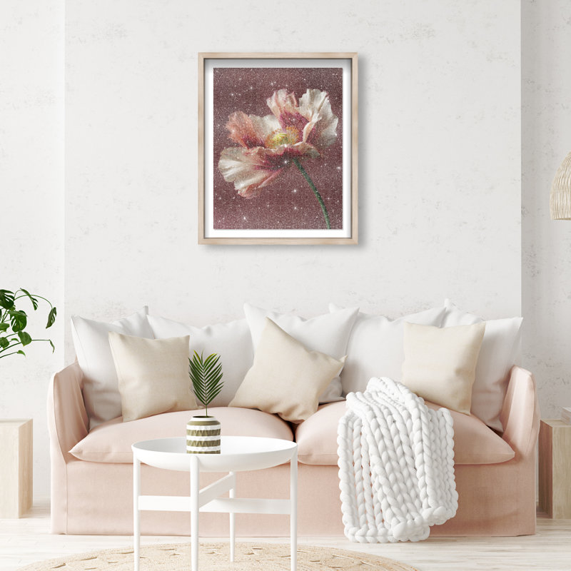 Merlot Blush Blossom I Shadowbox Floral & Botanical Print by Oliver Gal, Black Frame, 16 x 20, 21.5"H x 25.5"W