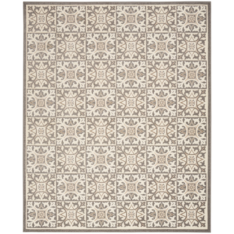 Aloha  Geometric Ivory/Grey Indoor/Outdoor Area Rug