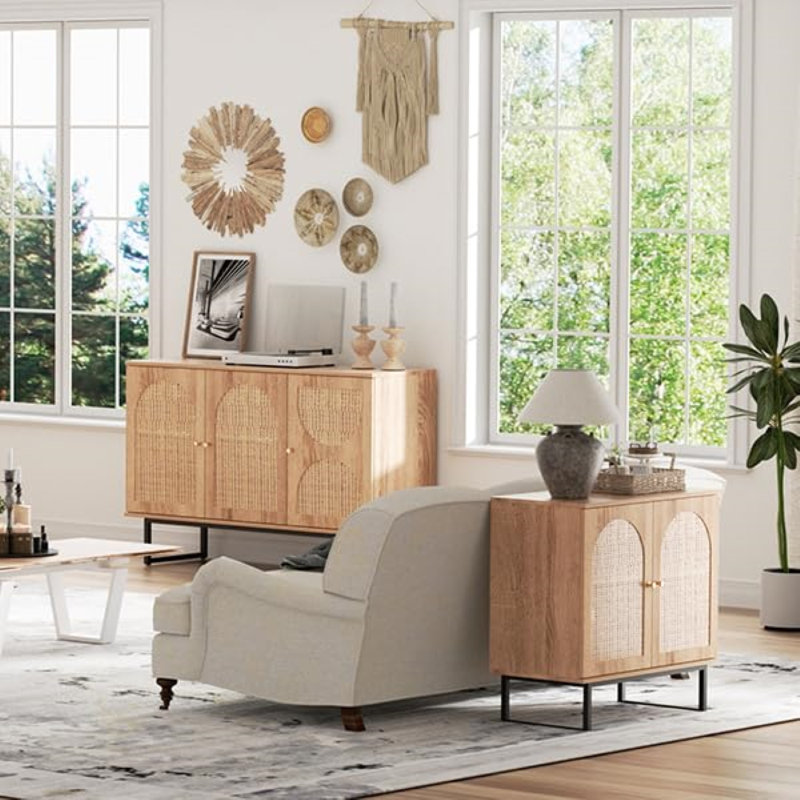 Rattan Sideboard Buffet Cabinet With Storage