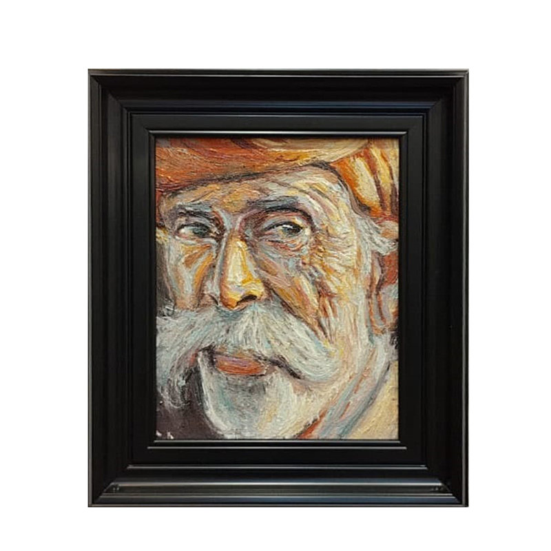 Gros plan d'un vieil homme | Peinture encadrée | Par Boby Abraham | Huile sur toile