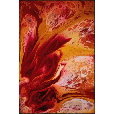 Flame-Themed Patterned Woven Base And Washable Carpet