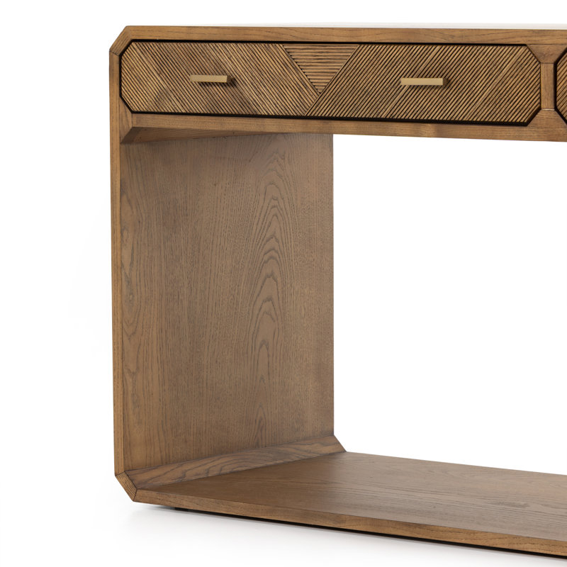 Caspian 60'' W Solid Wood Console Table, Natural Ash